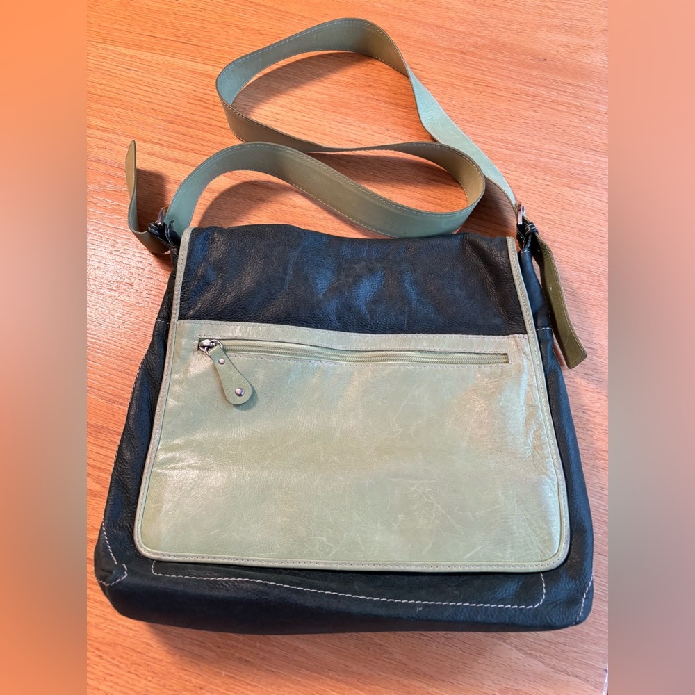 Green Leather Crossbody Bag - Italy